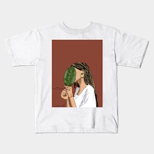 woman with leaf / Kids T-Shirt